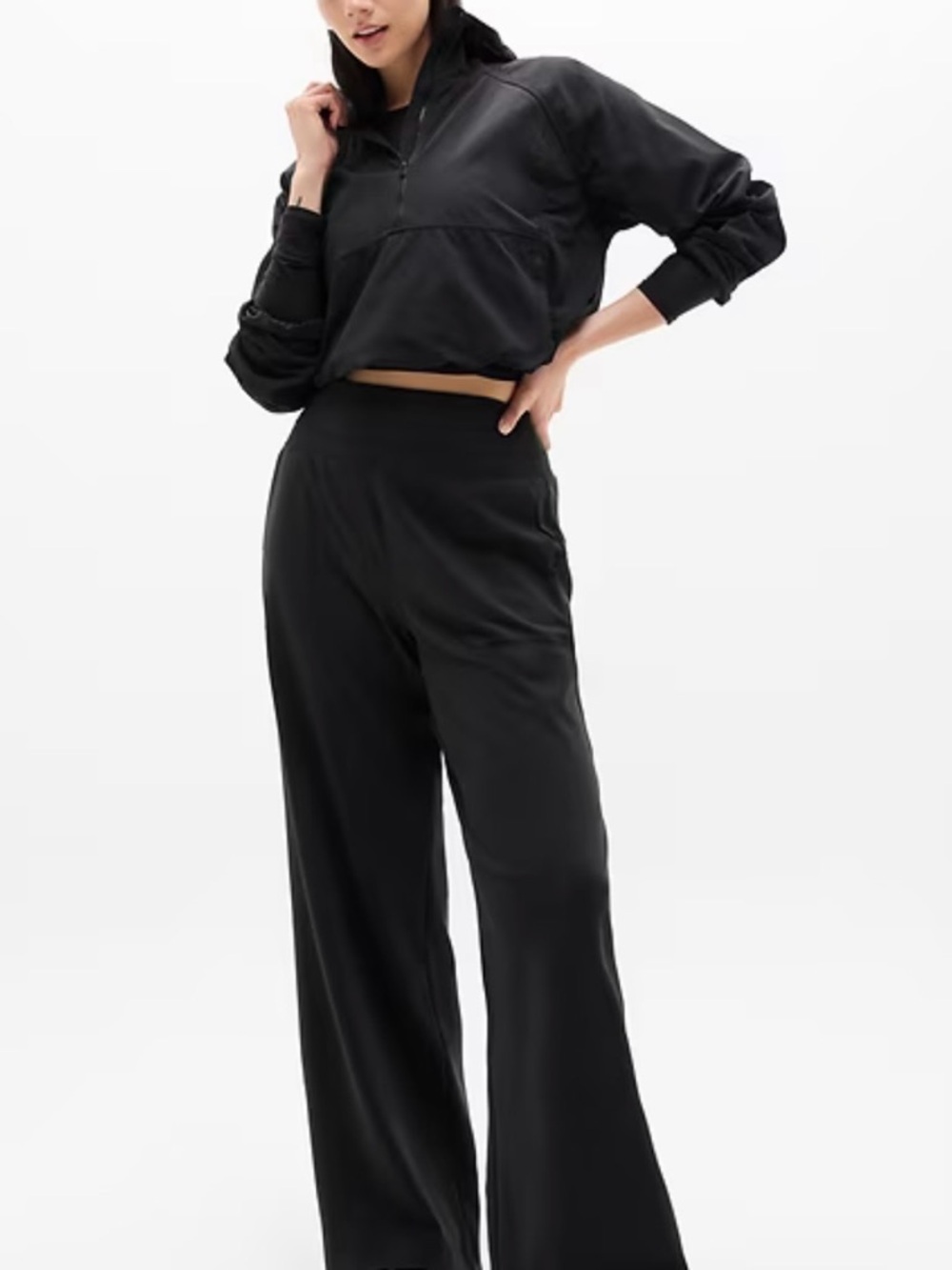 Athleta Black High-Waist Wide-Leg Pants - Picture 7 of 13